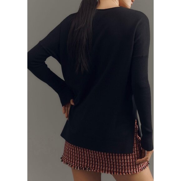 Maeve Anthropologie Womens Black V-Neck Long Sleeve Sweater Size XS - Picture 2 of 6